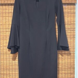 New York & Company Black Bell Sleeve Dress
